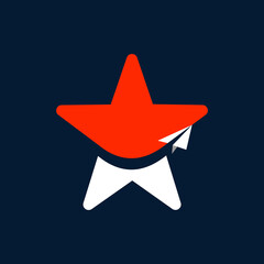 star logo design, red star on a white background