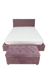 isolated purple bed, furniture for a bedroom