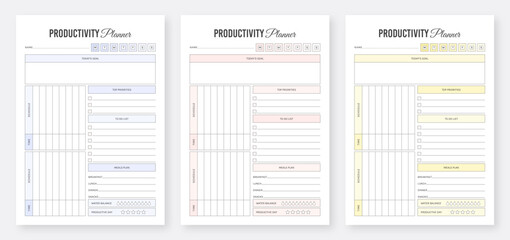 Productivity Planner Template Design. Daily planner template design. Daily Productivity Planner. Modern Planner Template Set. Life and Business planner. Organizer & Schedule Planner. Planner Bundle 