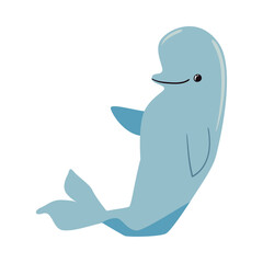 flat colorful beluga