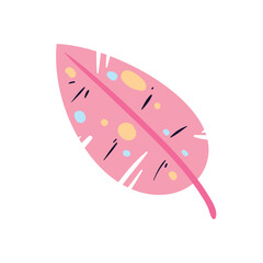flat tropical pastel leaf design