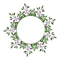 Flower Frames A set of cute retro flowers arranged without a wreath shape, perfect for wedding invitations and birthday cards