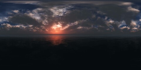 Obraz premium sea panorama, HDRI, environment map , Round panorama, spherical panorama, equidistant projection, 360 high resolution panorama 3d rendering, 