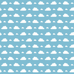 Cute pattern background with repeated clouds