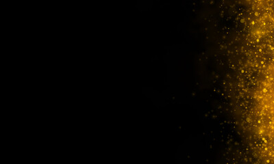 Abstract particle dust powder on black background