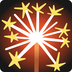 Sparkler Firework vector flat icon. Isolated Senko Hanabi emoji sign design. 