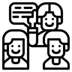 discussion design thinking practical process knowledge icon