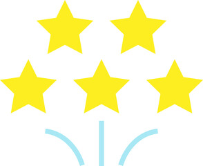 Yellow five star, Icon.