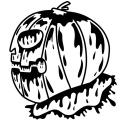 Halloween pumpkin transparent png image suitable for t-shirt stickers and others