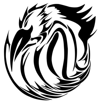 Tribal eagle tattoo transparent png image suitable for t-shirt stickers and others