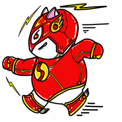 Superhero cat image transparent png suitable for t-shirt design, key chains and others