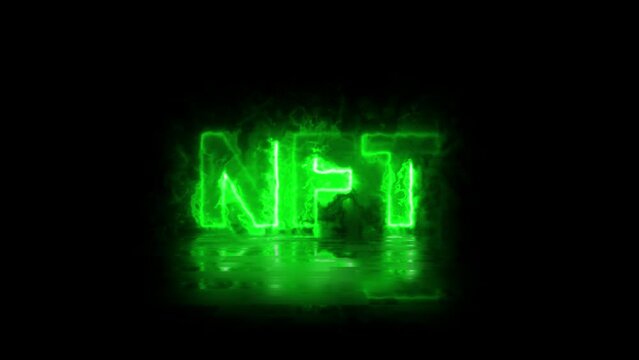 NFT Animated Text logo green core Saber
