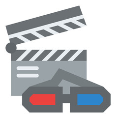 movie clapperboard movie cinema entertain free time icon