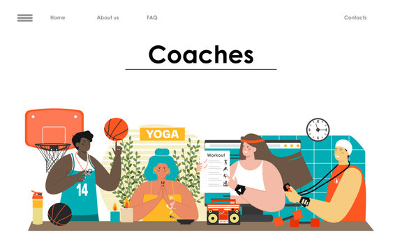 Online workout and professional coach landing page