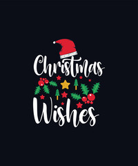 Christmas wishes Typography design concept