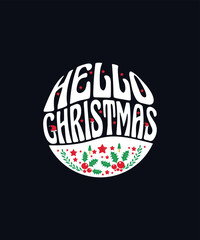 Hello Christmas typography design concept