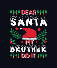 Christmas Typography t-shirt and mug poster design