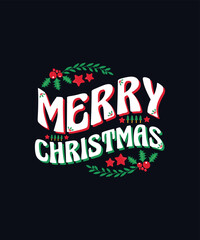 Merry Christmas lettering typography design concept