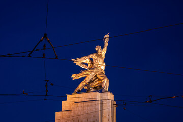 statue of a collective farm worker