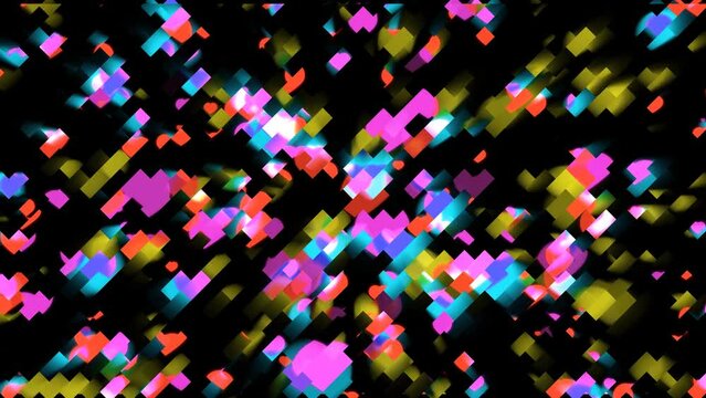 Million hearts reflection griddler mosaic fast blink and ray on the black screen, Valentine theme