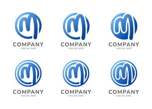Letter M rounded monogram logo