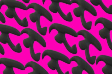 pattern with pink and purple feathers