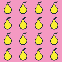 vector yellow pear pattern on pink background