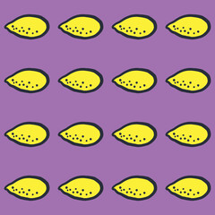 vector lemon on purple background