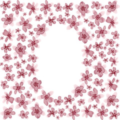 Hand drawn watercolor square frame with meadow small flowers. Design for cards, invitations, flyers