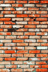 background texture brick wall of old red brick