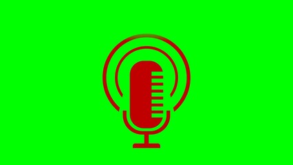 Podcast opening animation with green screen and white background