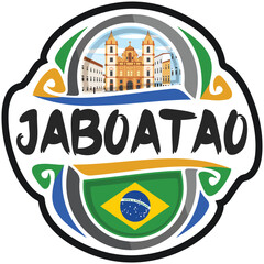 Jaboatao Brazil Flag Travel Souvenir Sticker Skyline Landmark Logo Badge Stamp Seal Emblem SVG EPS