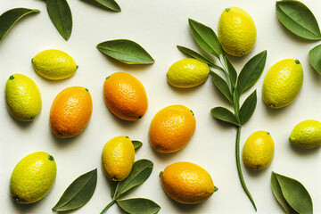 Citrus Limon (Lemon) Fruit. The lemon (Citrus limon) is a species of small evergreen trees in the flowering plant family Rutaceae, native to Asia, primarily Northeast India (Assam) or China. - obrazy, fototapety, plakaty