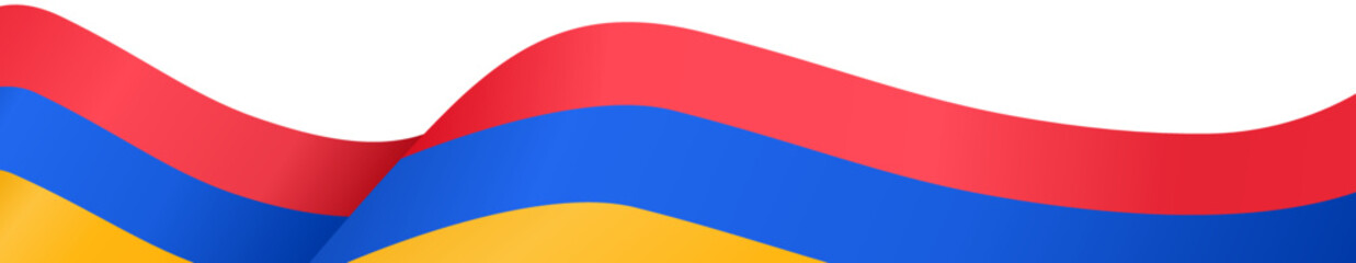 Armenia flag flying on white background