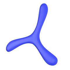 3d rendering illustration of a tri-blade boomerang