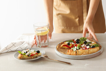 Concept of tasty food, tasty Vegetable galette