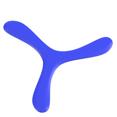 3d rendering illustration of a tri-blade boomerang