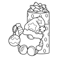 christmas cute cartoon card christmas tree santa