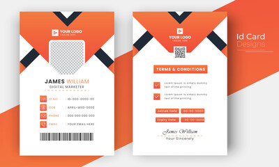Id card design template vector