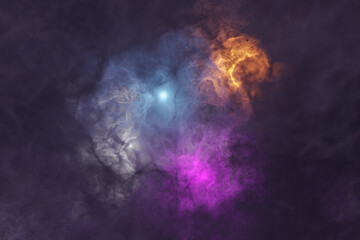 Fototapeta na wymiar Nebula 3d rendering, deep space background illustration. Space nebula. for use with projects on science, research, and education. Deep space nebula. Bursting Nebula