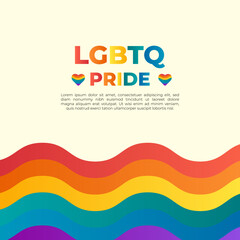 lgbtq pride flyer vector design with rainbow symbol or flag background. suitable for social media posts, posters, flyers, banners, etc.