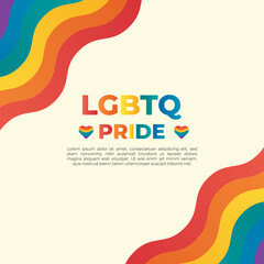 lgbtq pride flyer vector design with rainbow symbol or flag background. suitable for social media posts, posters, flyers, banners, etc.