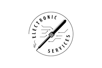 Retro Vintage Electronic Solder for Service Workshop Logo