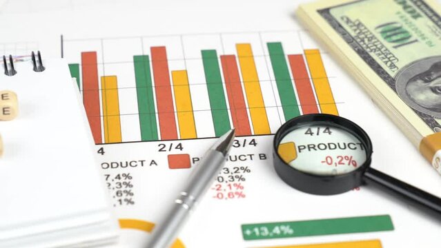 Business concept. Moving the camera from dollars to cubes with the inscription - Affiliate program