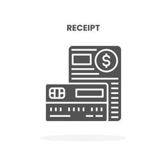 Credit Card Receipt glyph icon. Can used for web, app, digital product, presentation, UI and many more.