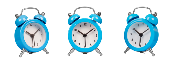 blue alarm clock isolated