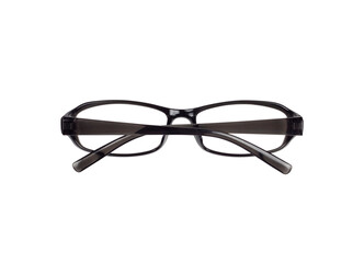 black frame glasses, concept of office work and vision problems, isolate