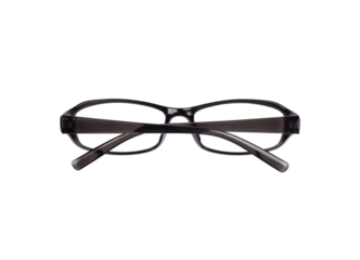 black frame glasses, concept of office work and vision problems, isolate