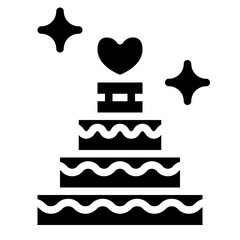 wedding cake glyph icon style
