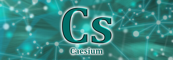 Cs symbol. Caesium chemical element